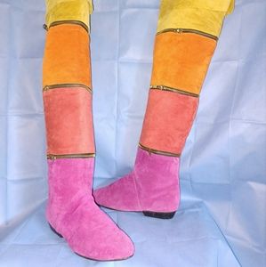 COPY - Vintage wild pair multicolor suede boots